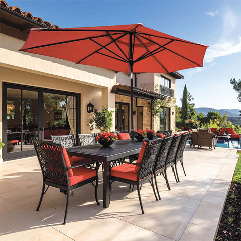 Galtech 779 - 8x11' Deluxe Auto Tilt Oval Umbrella — Galtech at Living Outdoorsy