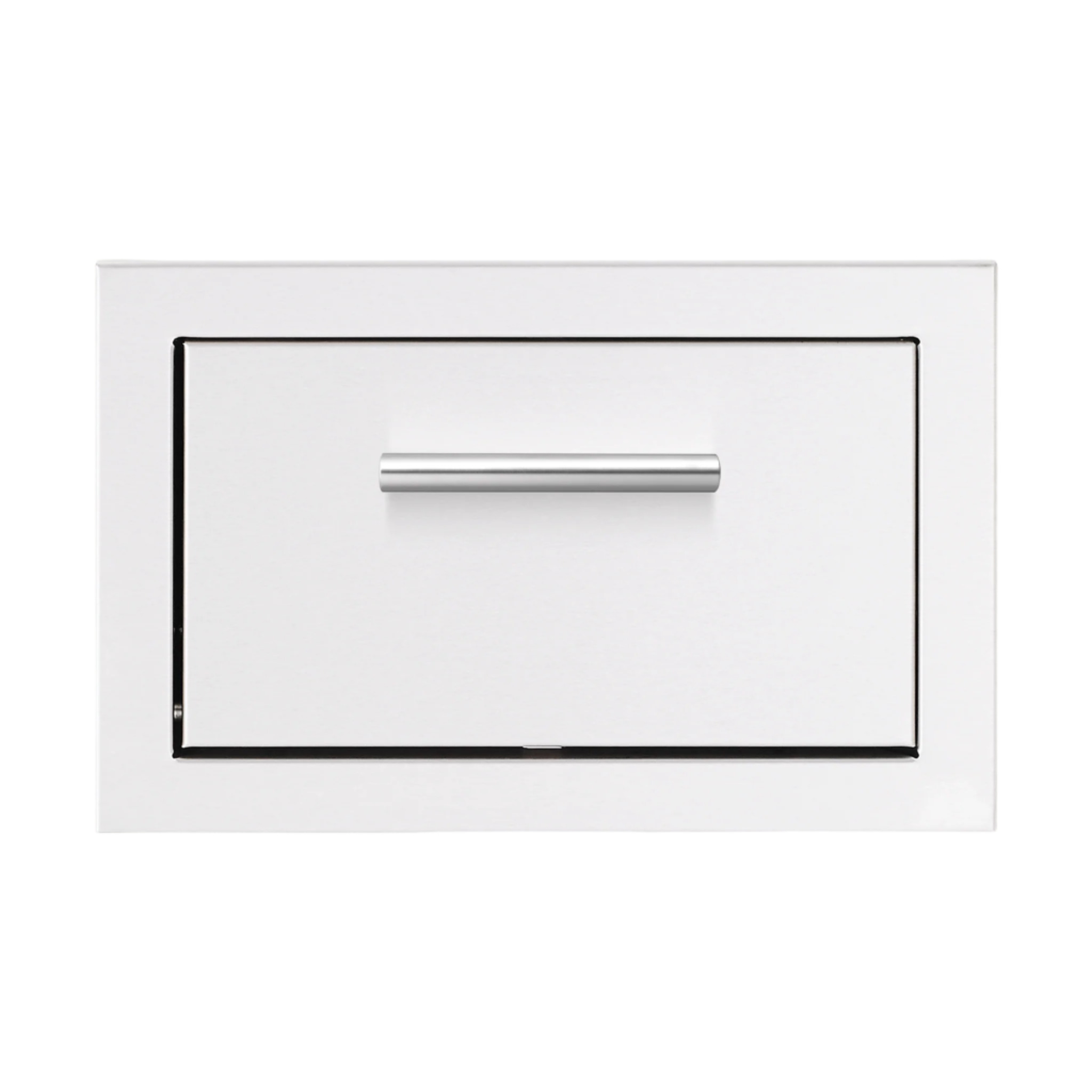 A white paper towel holder with a sleek curved handle, part of the Summerset Grills outdoor kitchen appliance accessories.