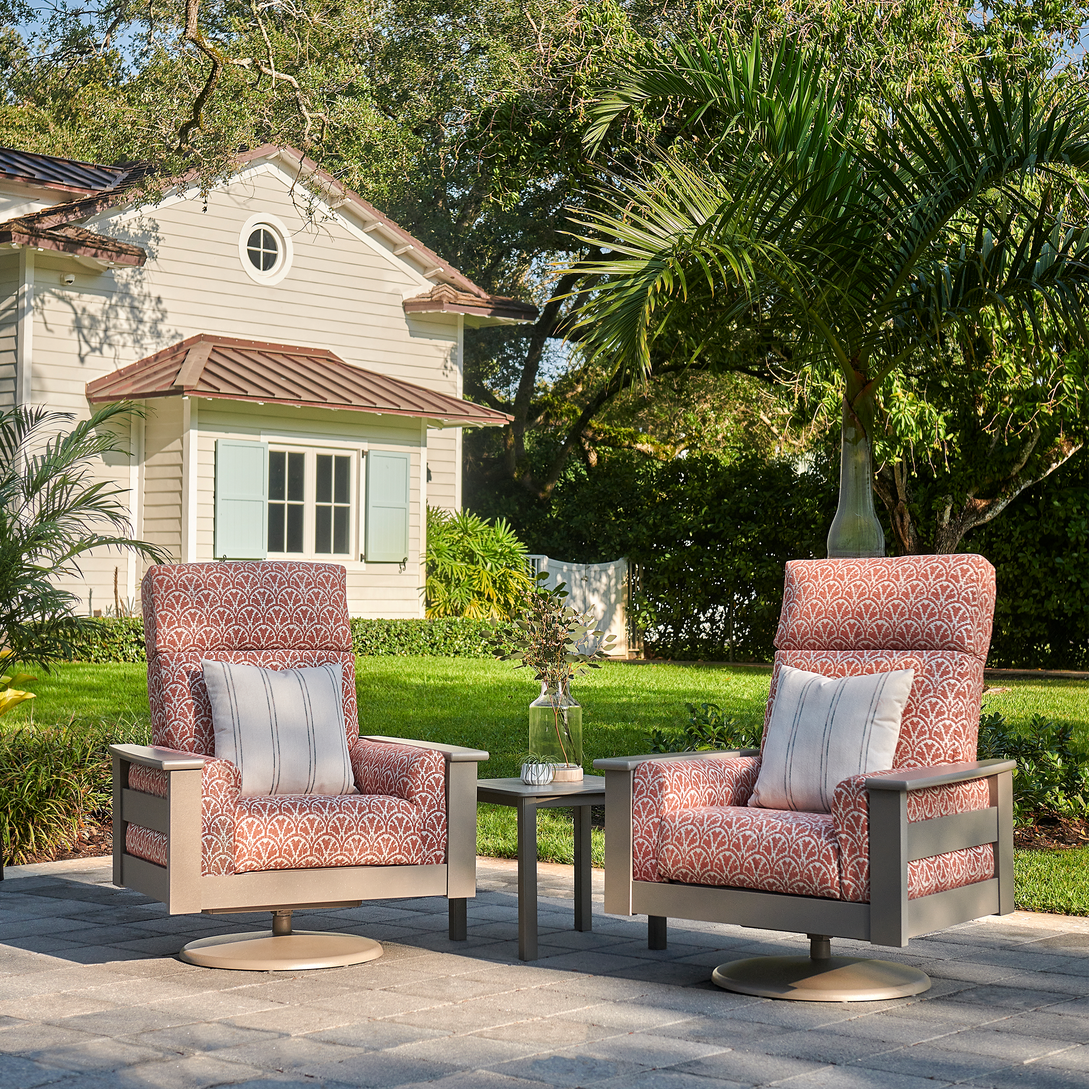 Telescope Leeward MGP Premier Swivel Rocker Chair with Arms – Plush Outdoor Cushion Seating - HUGE Selection of Fabric Options