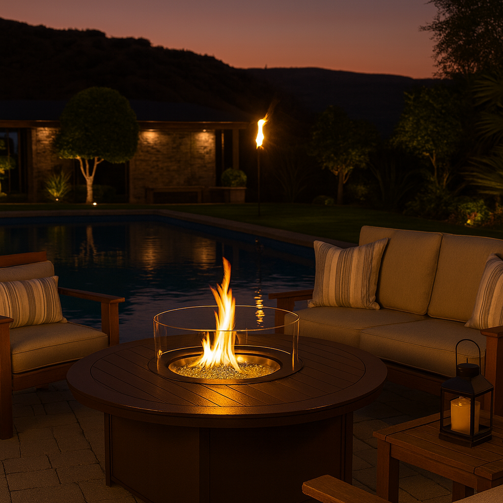 Telescope Casual 54″ Round MGP Top Fire Table – Large Marine-Grade Polymer Outdoor Fire Table