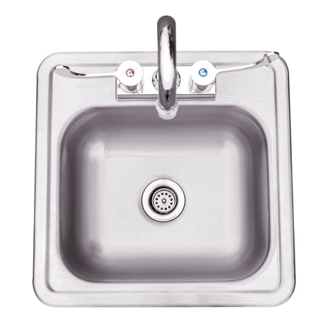 Summerset Grills 15" Drop-in Sink & Hot/Cold Faucet (SNK-15D) — outdoor living product at Living Outdoorsy