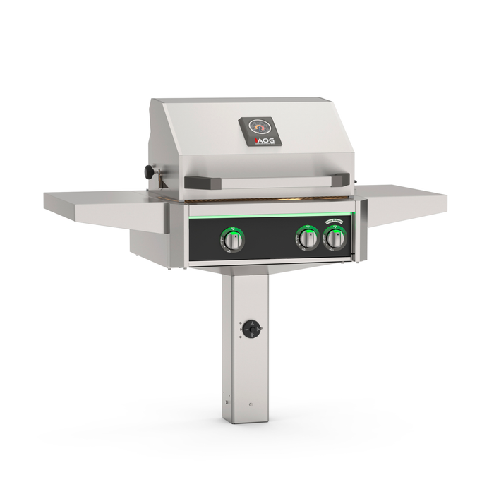 American Outdoor Grill 24" L-Series Patio Post Gas Grill Accessible Height with Lights