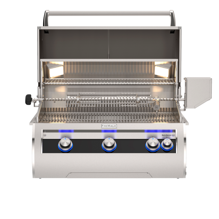 Fire Magic Echelon Diamond E660i Built-In Grill – 660 sq in Cooking Surface, 75,000 BTU Cast Stainless Burners, Analog Thermometer & 304 Stainless Steel