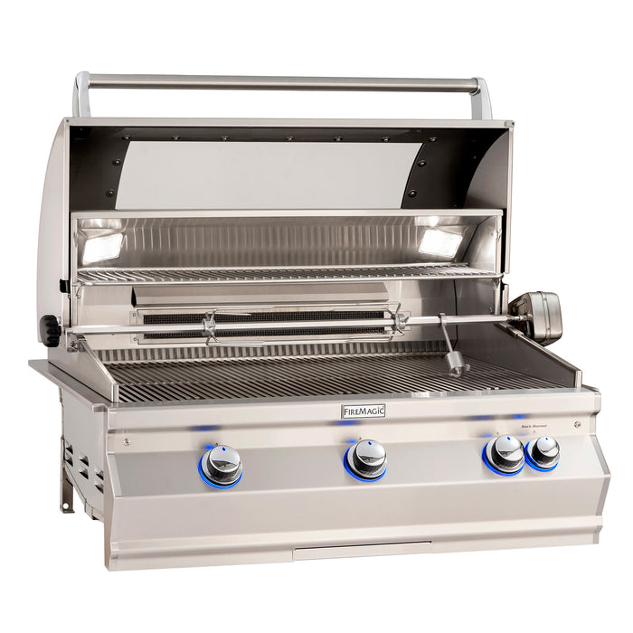 FireMagic Aurora A790i Built-In Grill – Approx. 792 sq in Cooking Surface, 90,000 BTU Cast Stainless Burners, Analog Thermometer, 304-Grade Stainless Steel