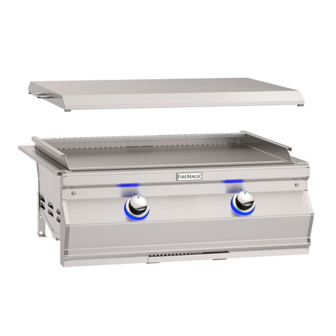 Fire Magic Aurora Gourmet Built-In Griddle A660i-0T4N – 30″ × 18″ Stainless Steel Surface, 45,000 BTU, Built-In Outdoor Kitchen
