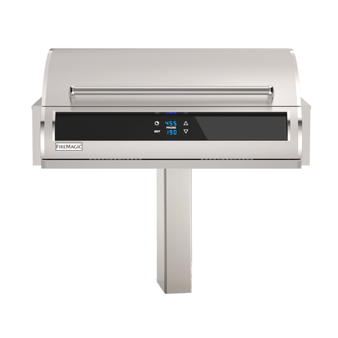 FireMagic EL500s Post Mount Electric Grill – 304 Stainless Steel, Dual Heating Elements, Digital Controls, 240V Freestanding Design — outdoor living product at Living Outdoorsy