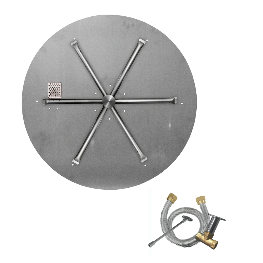 Firegear 44" Round Flat Disc Gas Match Throw Ignition Fire Pit FPB-44DBS36MT