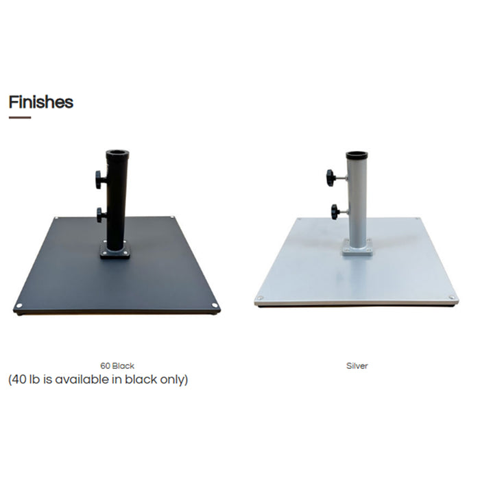 Galtech 040SQBK - 40 lb Rectangular Steel Base