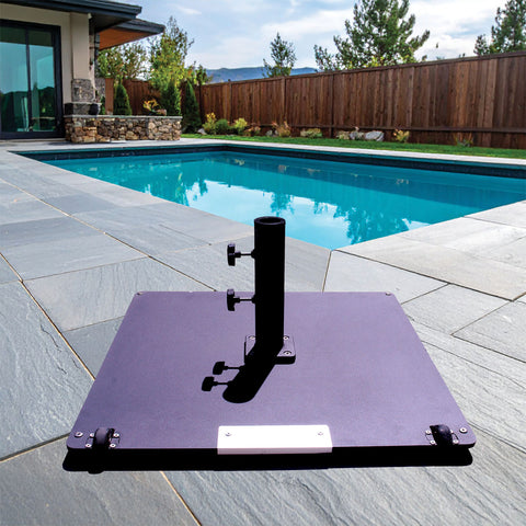 Galtech 095SQ - 95 lb Square Steel Base with Wheels — outdoor living product at Living Outdoorsy