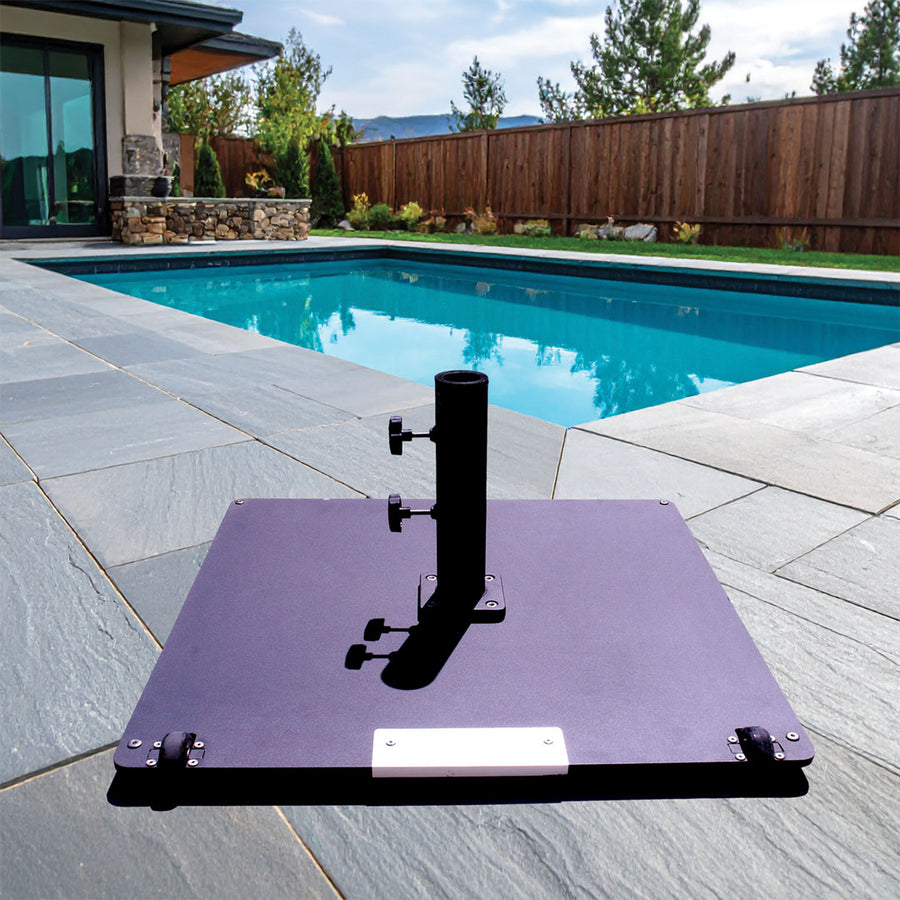 Galtech 095SQ - 95 lb Square Steel Base with Wheels