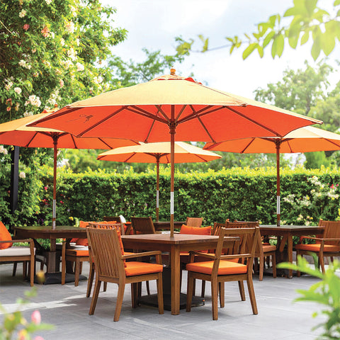 Galtech 131 - 9' Manual Lift Wood Umbrella — outdoor living product at Living Outdoorsy