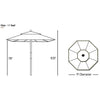 Galtech 183 - 11' Four Pulley Lift Wood Umbrella thumbnail