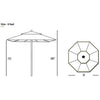 Galtech 532TK - 9' Four Pulley Lift Teak Umbrella thumbnail