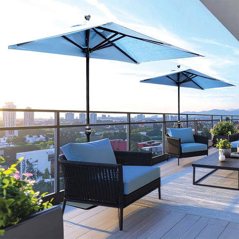 Galtech 772AB - 3.5x7' Half Wall Commercial Umbrella — outdoor living product at Living Outdoorsy