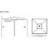 Galtech 782SR - 8x8' Deluxe Commercial Square Umbrella thumbnail