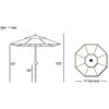 Galtech 789 - 11' Deluxe Auto Tilt Umbrella thumbnail