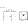 Galtech 799 - 10x10' Deluxe Auto Tilt Square Umbrella thumbnail