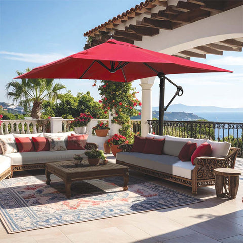 Galtech 897 - 10x10' Easy Lift Cantilever Square Umbrella — outdoor living product at Living Outdoorsy