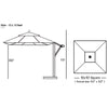 Galtech 897 - 10x10' Easy Lift Cantilever Square Umbrella thumbnail