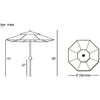 Galtech 936 - 9' Auto Tilt LED Lighted Umbrella thumbnail
