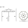 Galtech 986 - 11' Auto Tilt LED Lighted Umbrella thumbnail