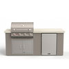 Living Outdoorsy 6' Complete Outdoor Kitchen Island - Bull Outlaw 30" Grill Package | Grey Stucco & Cream Porcelain Countertop thumbnail