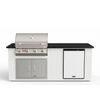 Living Outdoorsy 6' Complete Outdoor Kitchen Island - Bull Outlaw 30" Grill Package | White Stucco & Black Granite Countertop thumbnail