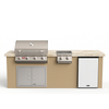 Living Outdoorsy 7' Complete Outdoor Kitchen Island - Bull Outlaw 30" Grill Package | Warm Sand Stucco & Travertine Tile Countertop thumbnail