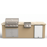 Living Outdoorsy 8' Complete Outdoor Kitchen Island - Bull Outlaw 30" Grill Package | Warm Sand Stucco & Travertine Tile Countertop