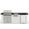 Living Outdoorsy 8' Complete Outdoor Kitchen Island - Bull Outlaw 30" Grill Package | White Stucco & Black Granite Countertop thumbnail