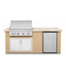 Living Outdoorsy 6' Complete Outdoor Kitchen Island — Summerset Sizzler SZR32 Grill Package | Warm Sand Stucco & Travertine Tile Countertop