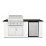 Living Outdoorsy 6' Complete Outdoor Kitchen Island — Summerset Sizzler SZR32 Grill Package | White Stucco & Black Granite Countertop