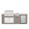 Living Outdoorsy 7' Complete Outdoor Kitchen Island — Summerset Sizzler SZR32 Grill Package | Grey Stucco & Cream Porcelain Countertop thumbnail