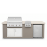 Living Outdoorsy 7' Complete Outdoor Kitchen Island — Summerset Sizzler SZR32 Grill Package | Grey Stucco & Cream Porcelain Countertop