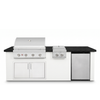 Living Outdoorsy 7' Complete Outdoor Kitchen Island — Summerset Sizzler SZR32 Grill Package | White Stucco & Black Granite Countertop thumbnail