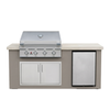 Living Outdoorsy 6' Complete Outdoor Kitchen Island — True Flame TFE32 Grill Package | Grey Stucco & Cream Porcelain Countertop thumbnail