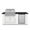Living Outdoorsy 6' Complete Outdoor Kitchen Island — True Flame TFE32 Grill Package | White Stucco & Black Granite Countertop thumbnail