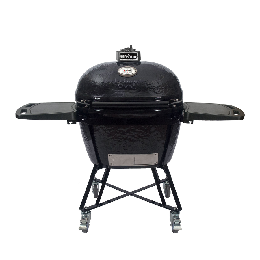 Primo Primo Oval Large Charcoal All-In-One Heavy-Duty Stand, Side Shelves, Ash Tool and Grate Lifter
