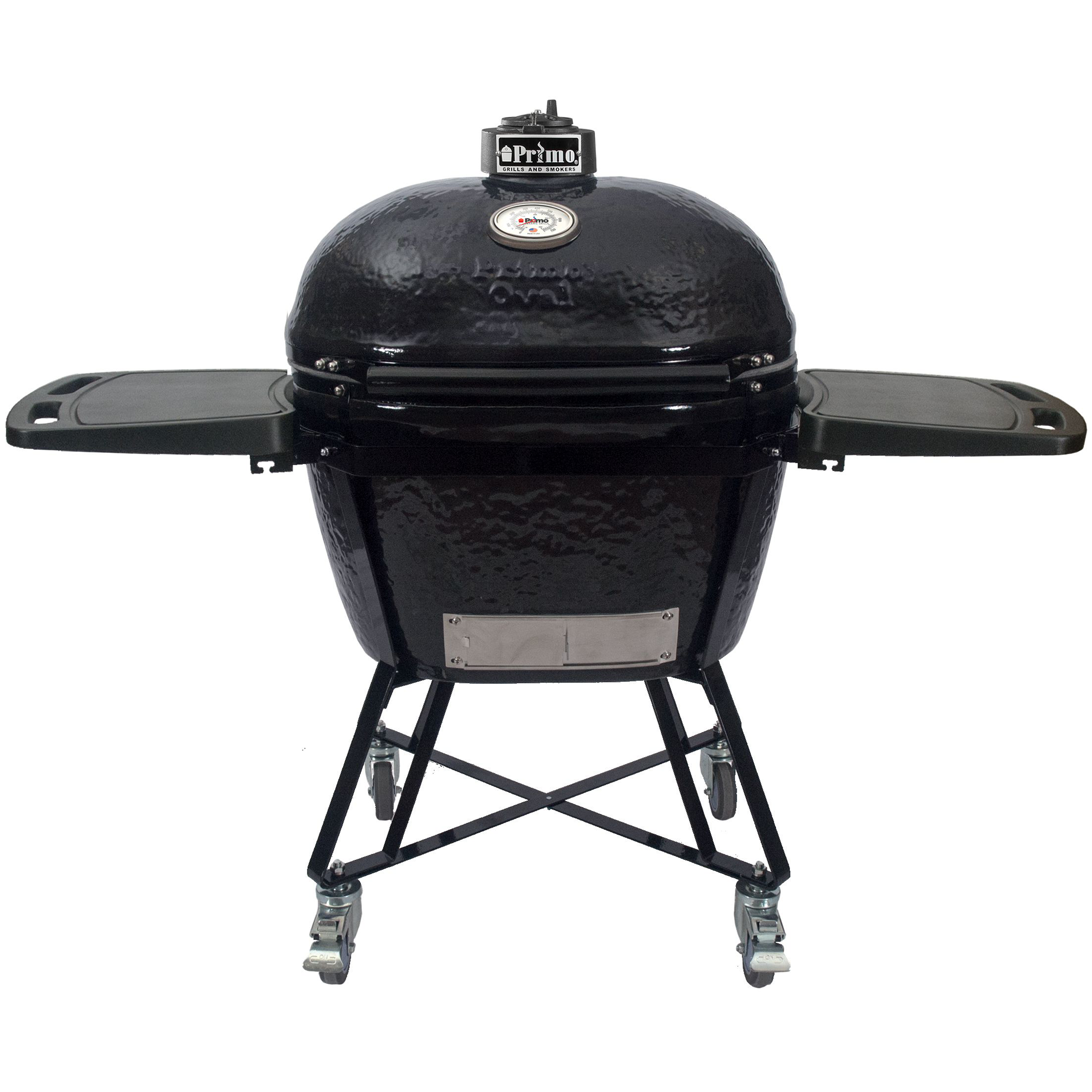 Primo Ceramic Grills Oval XX-Large Charcoal All-In-One Heavy-Duty Stand, Side Shelves, Ash Tool and Grate Lifter