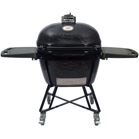 Primo Ceramic Grills Oval XX-Large Charcoal All-In-One Heavy-Duty Stand, Side Shelves, Ash Tool and Grate Lifter