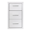 Summerset Grills 17 inch vertical 2-drawer and paper towel holder combo with a masonry frame return, featuring a all-white design with sleek handles. thumbnail