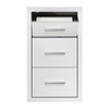 White drawer unit with three compartments on a plain background thumbnail