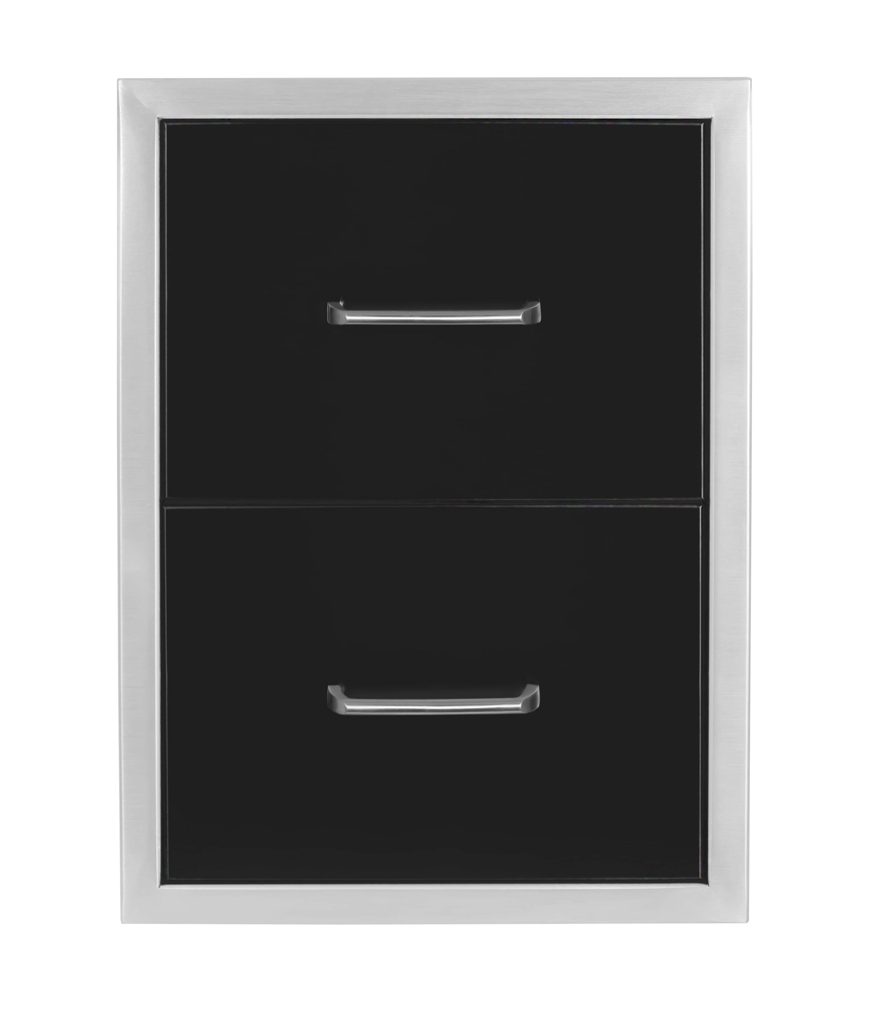 WildFire DOUBLE DRAWER 16” x 22” BLACK 304 BSS (WF-DDW1622-BSS)
