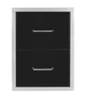 Wild Fire Double Drawer 16" x 22" in Black 304 Stainless Steel (WF-DDW1622-BSS)