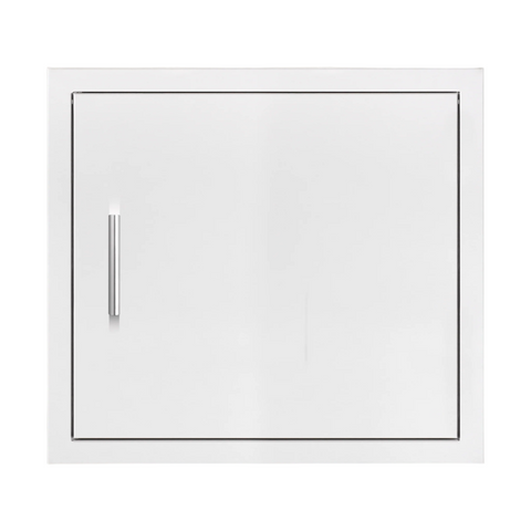 Summerset Grills 22 inch stainless steel horizontal access door with a sleek white finish and a bar handle on the right side.