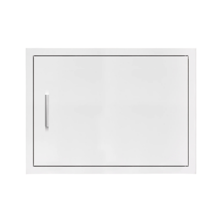 Summerset Grills 27 inch horizontal access door with a masonry frame return, featuring a sleek stainless steel exterior.