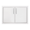 Summerset Grills 30 inch Stainless Steel Double Access Door with a sleek white finish and bar handle. thumbnail