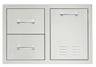 True Flame 33" 2-Drawer & LP/Trash Pullout Combo (TF-DC2-33LP-A)
