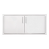 Summerset Grills 36 inch outdoor grill dry storage pantry and access door combo, made of stainless steel with two doors and a central access panel. thumbnail