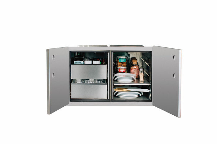 True Flame 36" 2-Drawer Dry Storage Pantry & Enclosed Cabinet Combo (TF-DP-36DC-A)